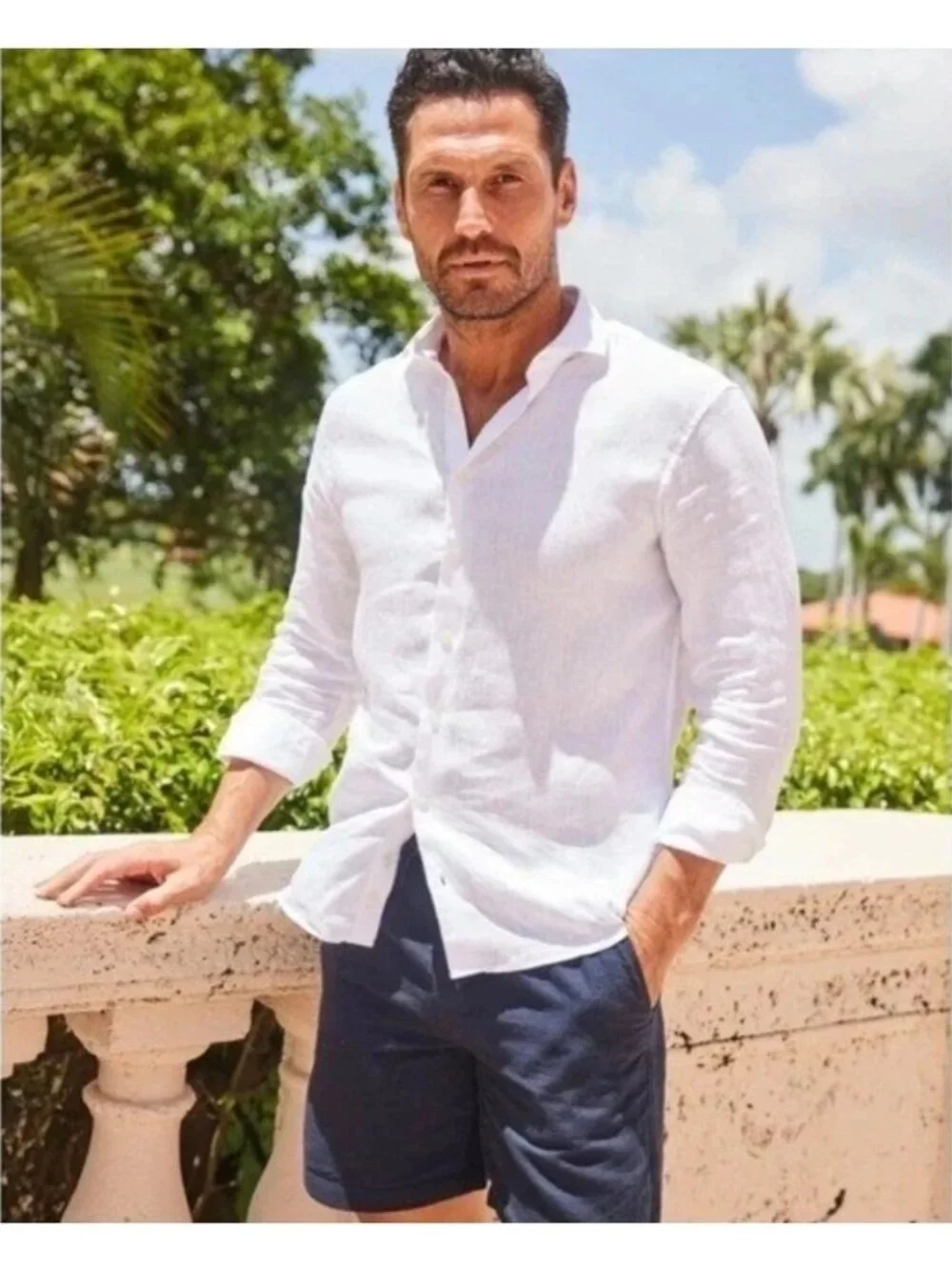 NWT Collars and Co Large Toscano Linen Cotton Shorts Mens 7